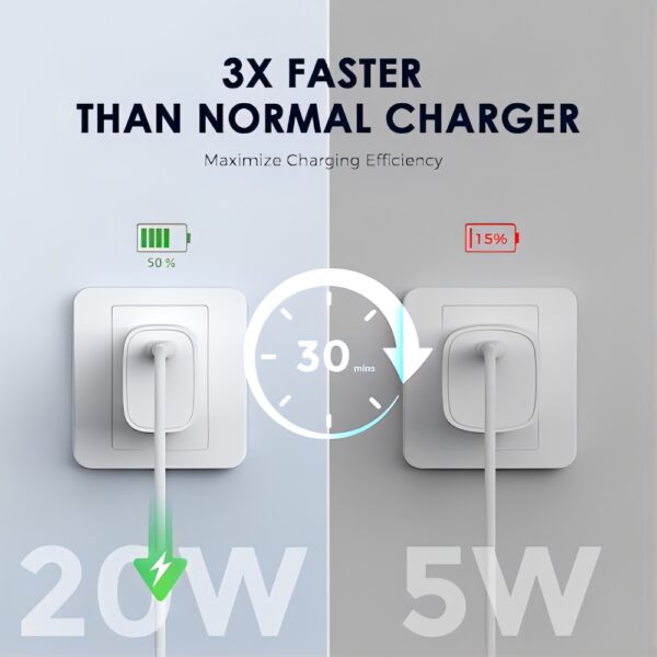 iPhone Adapter 20W Original (Mfi-Certified) Charger&Cable Compatible with iPhone 14/14Plus/14Pro/14Promax 13/13Pro/13Promax 12/12Pro/12/11/X/Xr Series (White)